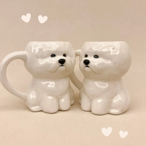 Bichon Dog Shape Ceramic Mug
