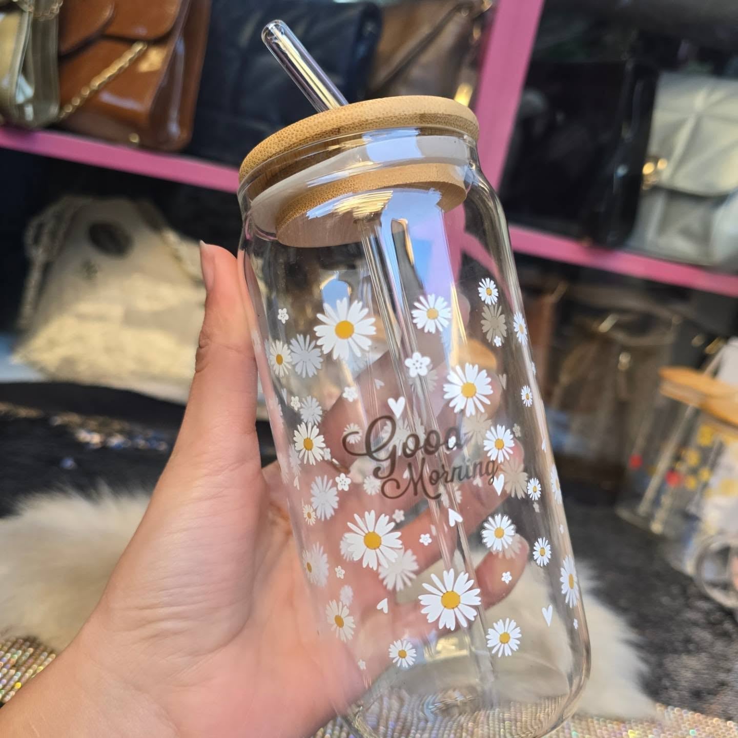 Aesthetic Glass With Straw