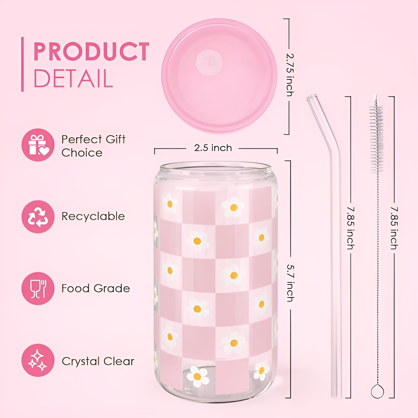 Floral Sipper Glass