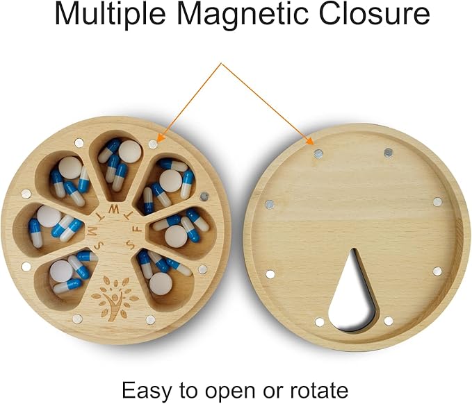 Wood Weekly Pill Organizer