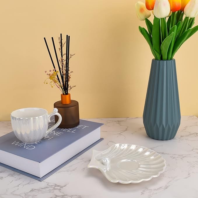 Pearl Glow Ceramic Cup & Saucer