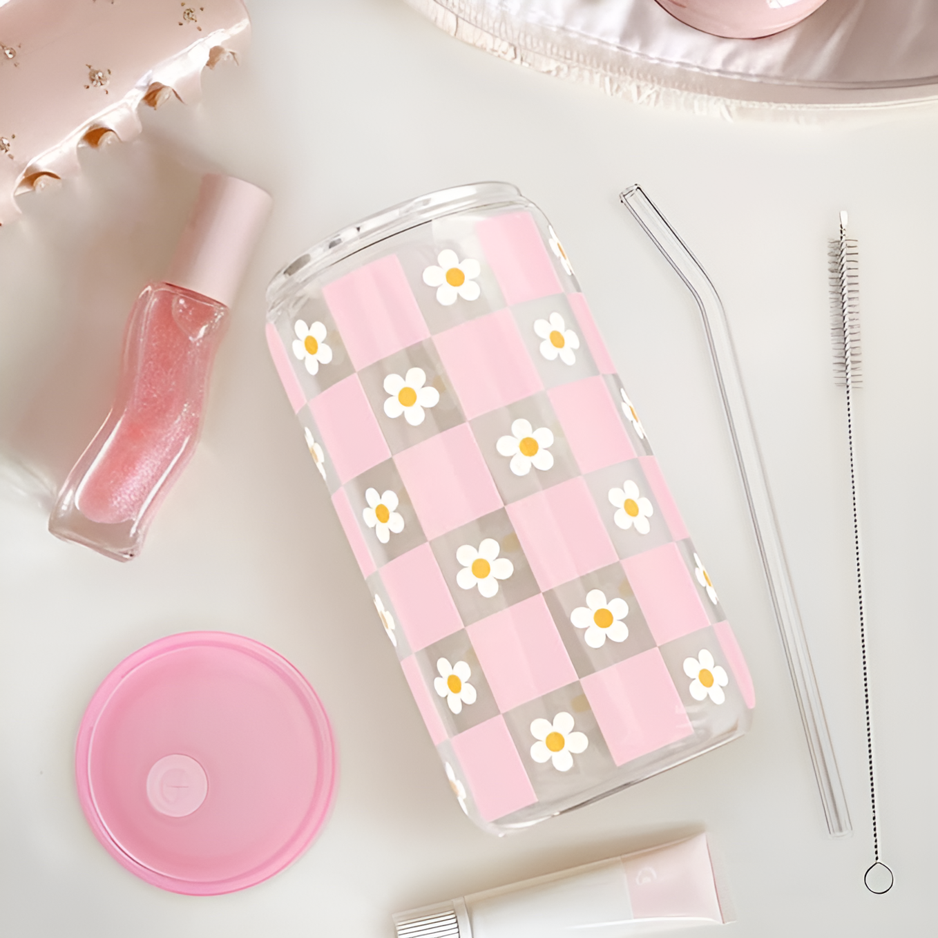 Floral Sipper Glass