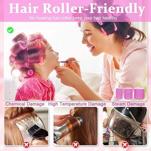 Hair Rollers & Hair Clips Set (12 pcs Curlers +12 PCs Hair Clips)