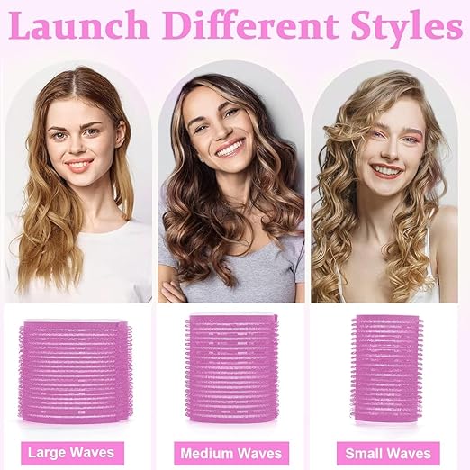 Hair Rollers & Hair Clips Set (12 pcs Curlers +12 PCs Hair Clips)