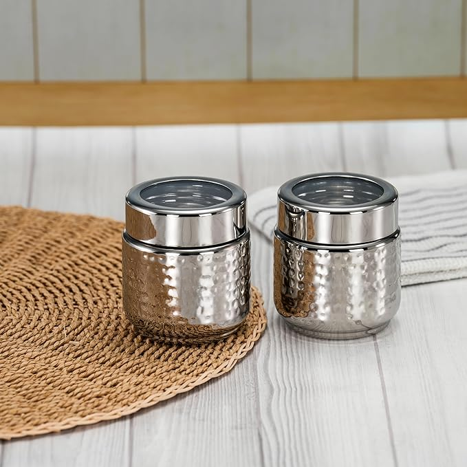 Steel Airtight Storage Jars (300 ml)