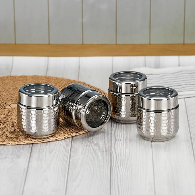 Steel Airtight Storage Jars (300 ml)