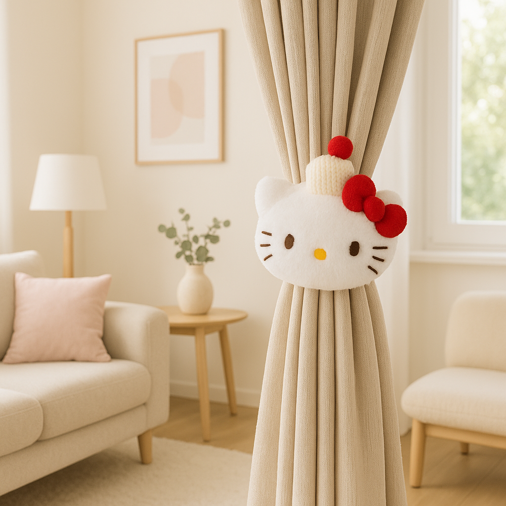 Kitty Curtain Tiebacks