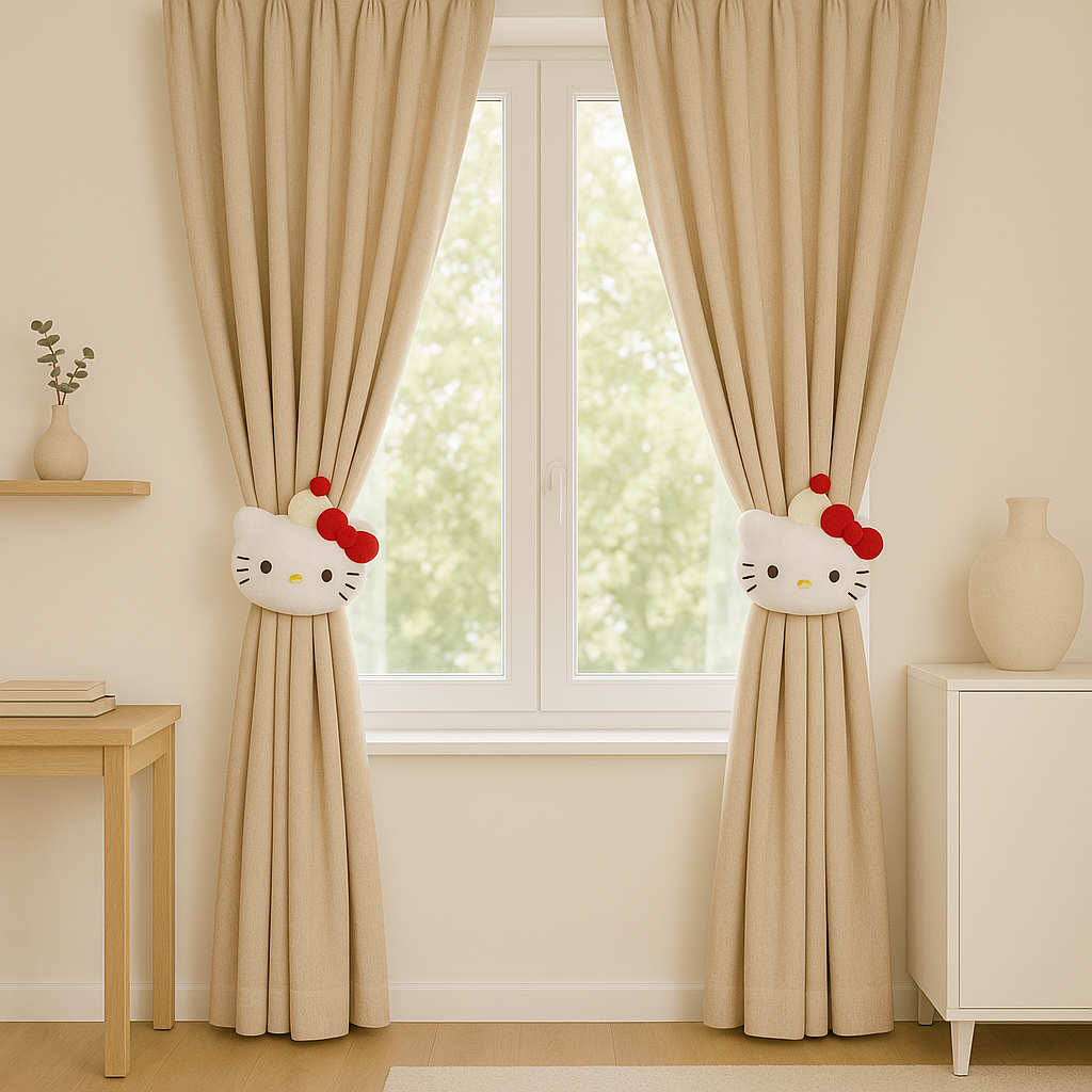 Kitty Curtain Tiebacks