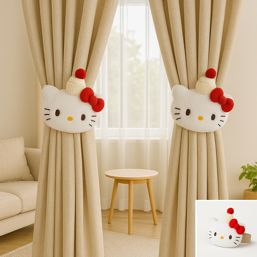 Kitty Curtain Tiebacks