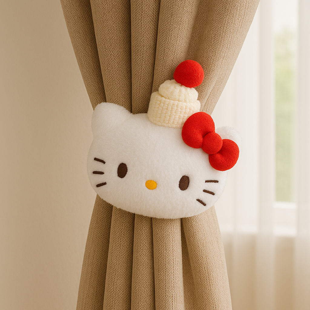 Kitty Curtain Tiebacks