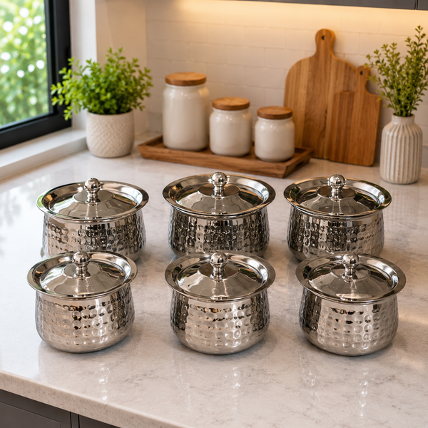Stainless Steel Hammered Handi
