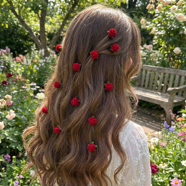 Mini Rose Hair Clips