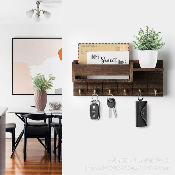 Wooden Wall-Mounted Key Holder