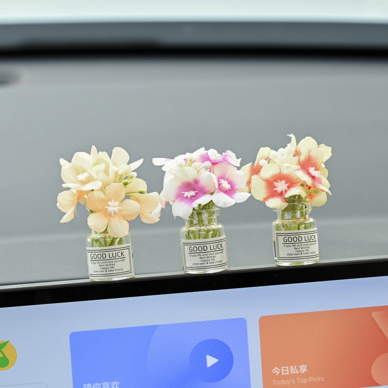 Car Dashboard Miniature Flowers