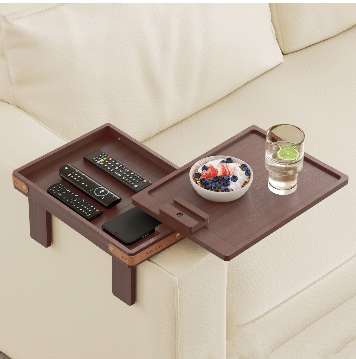 Sofa Arm Table with Storage Box