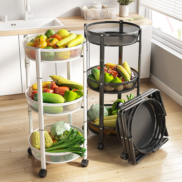 Foldable Rolling Basket Cart
