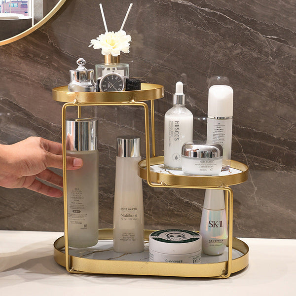 Round Metal Cosmetic Organizer