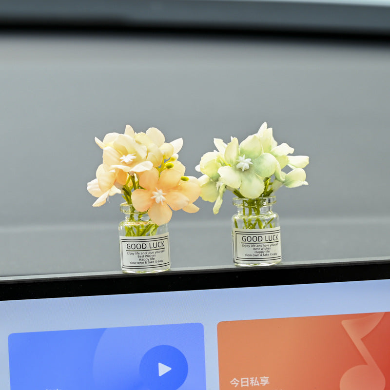 Car Dashboard Miniature Flowers
