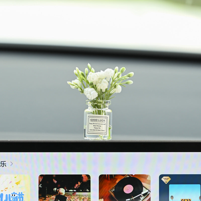 Car Dashboard Miniature Flowers