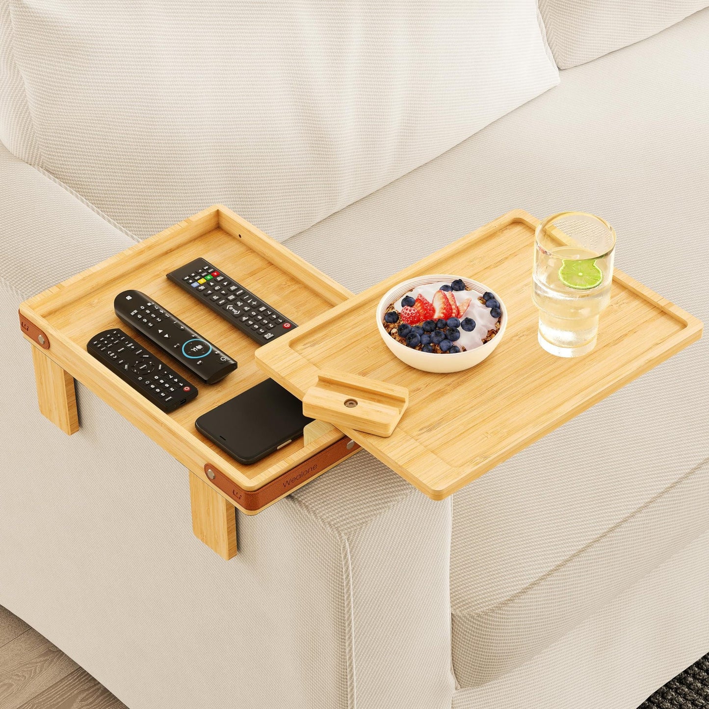 Sofa Arm Table with Storage Box