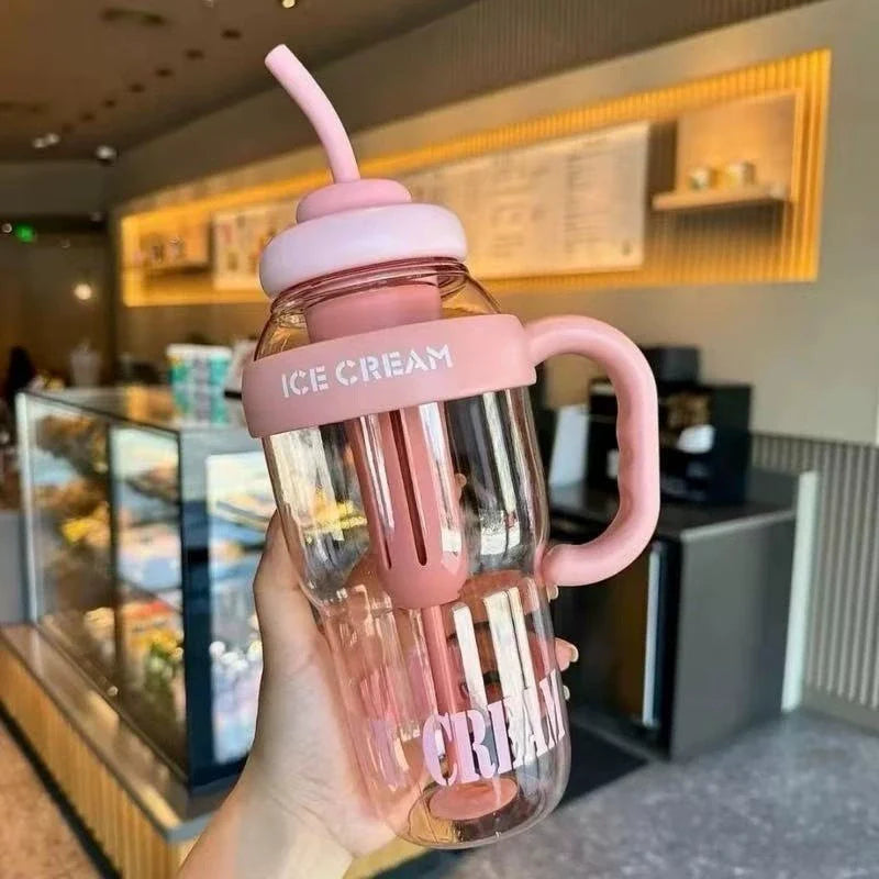 Cute Sipper Bottle With Straw