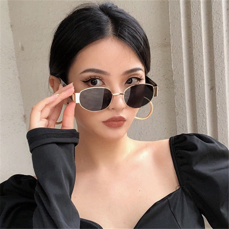 Gold Retro Oval Sunglasses – Hey Shoppers