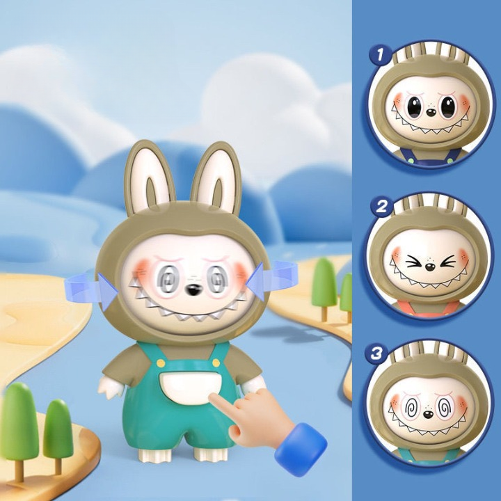 4-in-1 Face-Changing Labubu Keychain