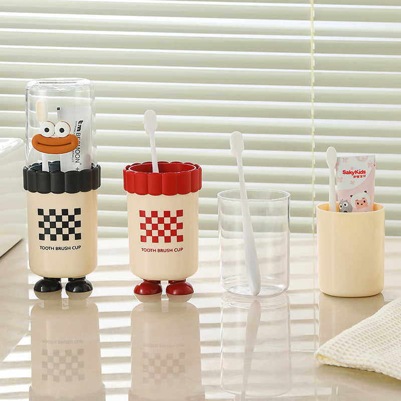 Cute Checkered Toothbrush Cup