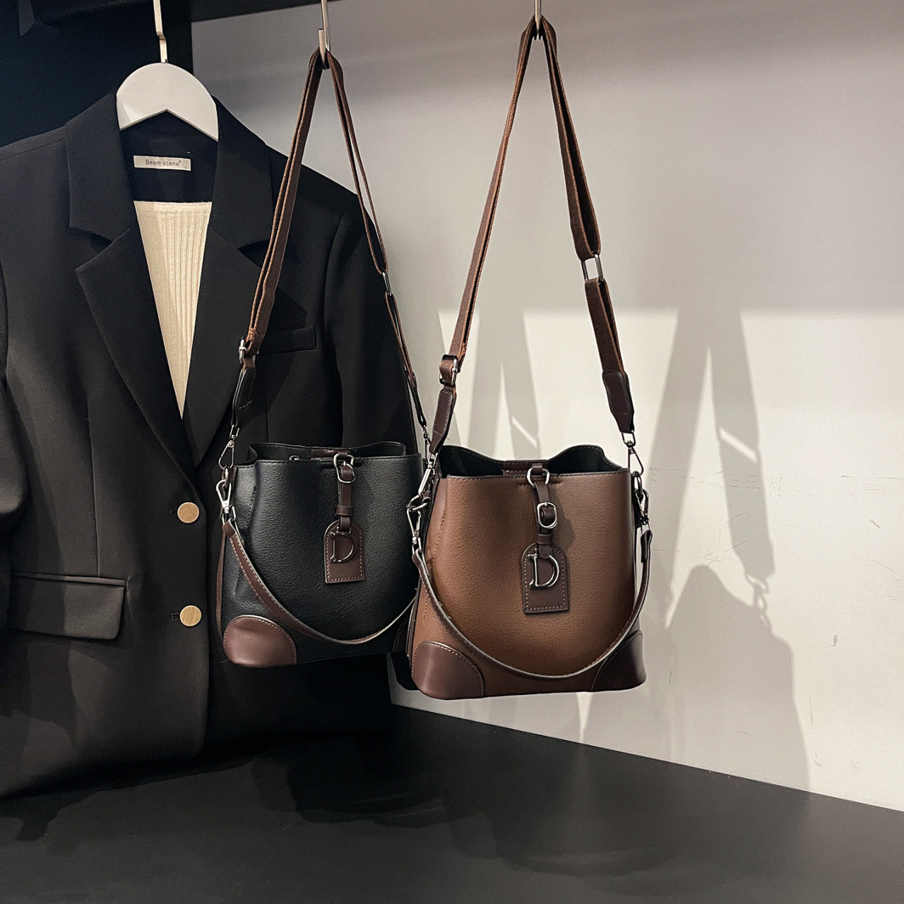 Soft Leather Bucket Bag
