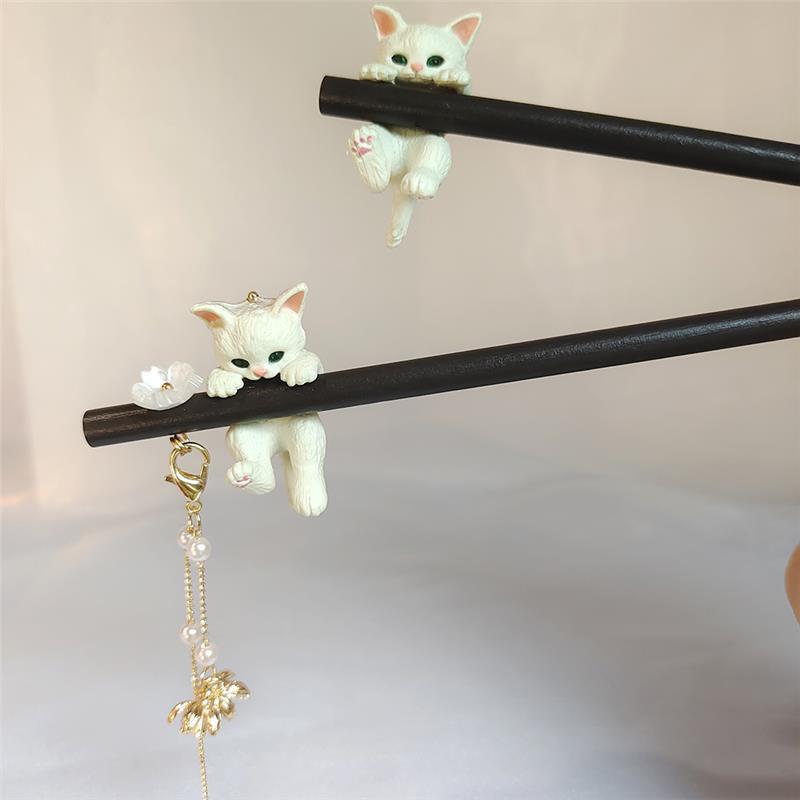 Cat with tassels Hair Stick