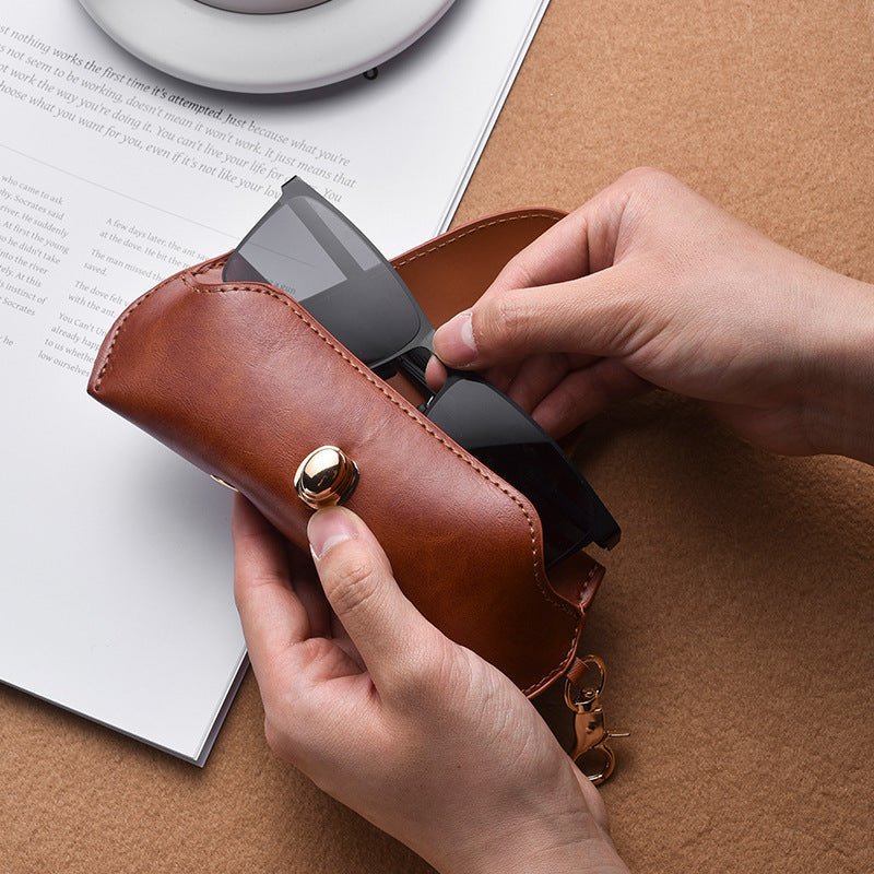 Retro Leather Sunglasses Case