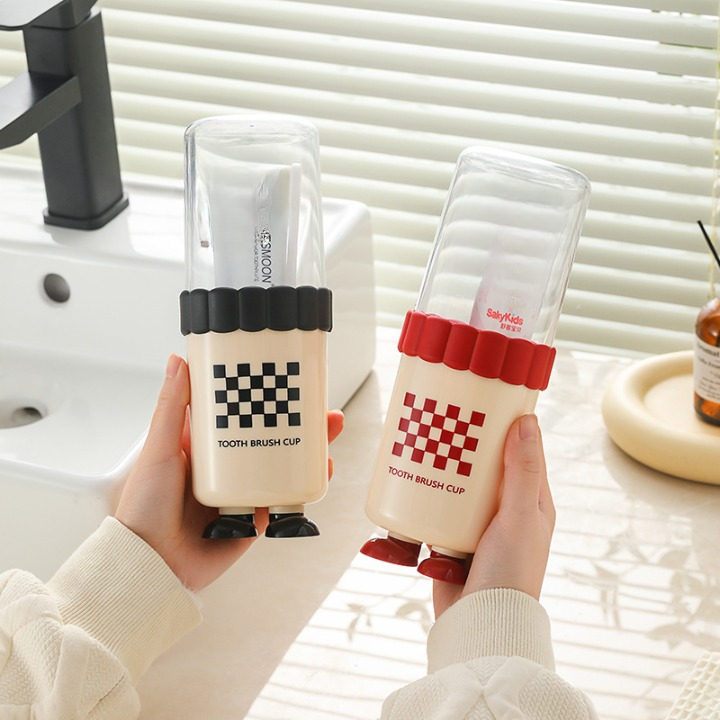 Cute Checkered Toothbrush Cup