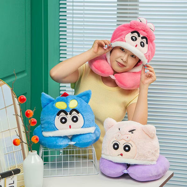 Shinchan Travel Pillow With Hood