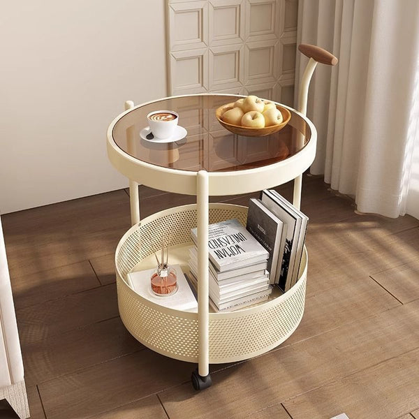 Round Storage Side Table
