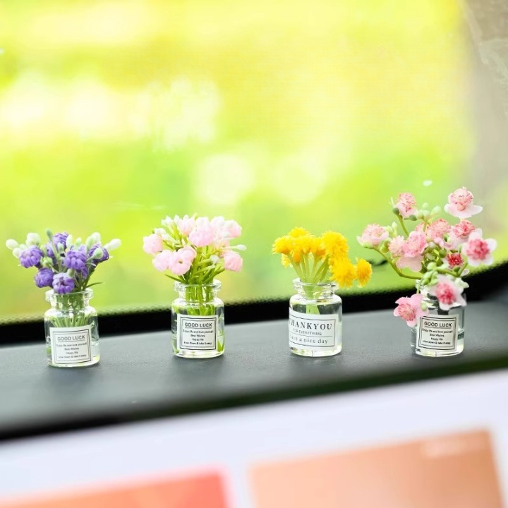 Car Dashboard Miniature Flowers