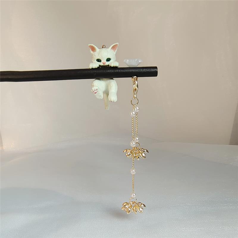 Cat with tassels Hair Stick