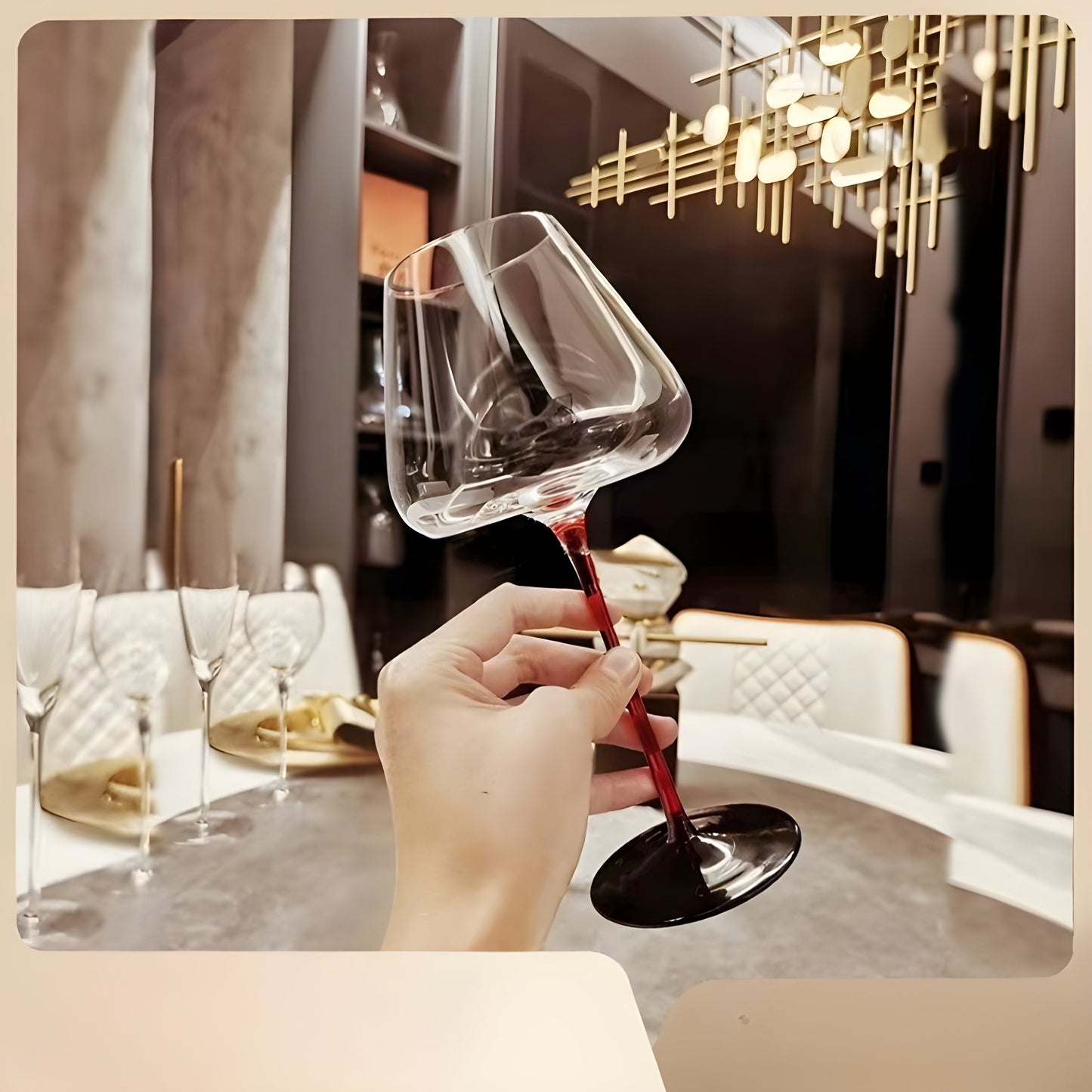 Elegance Red Stem Glass