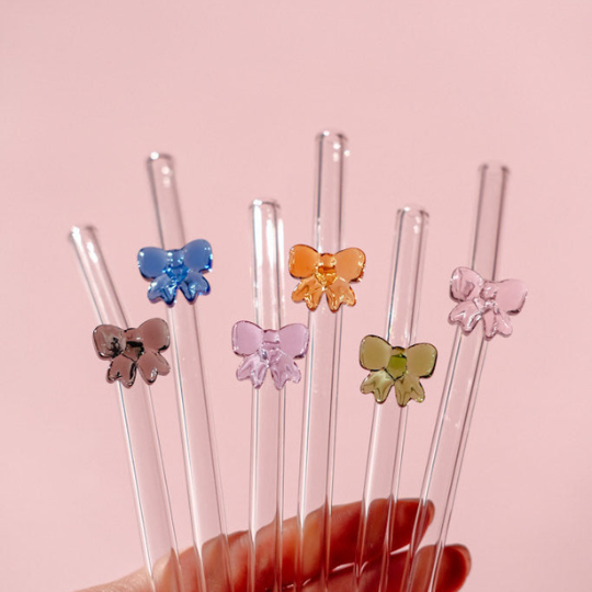 Glass Bow Straws