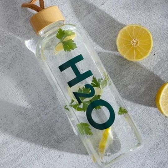H2O Glass Water Bottle