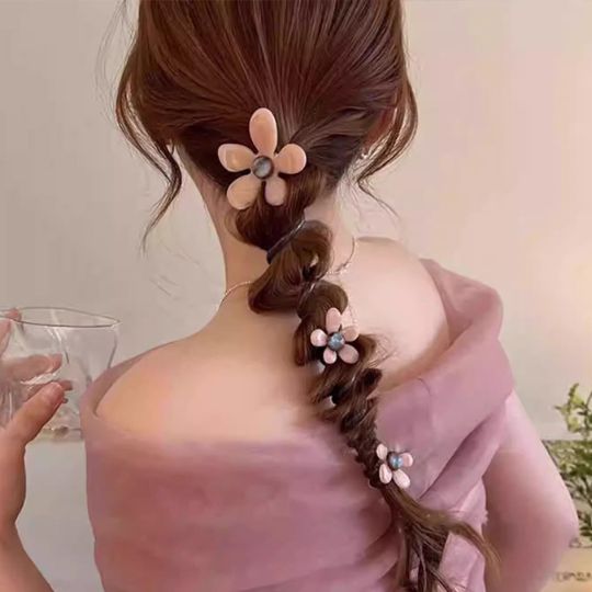 Floral Bubble Braided Hair Bands
