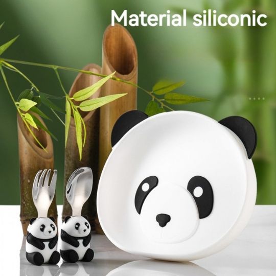 Panda Silicone Plate Set