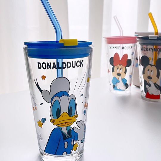 Mickey Mouse & Duck Glass Cup