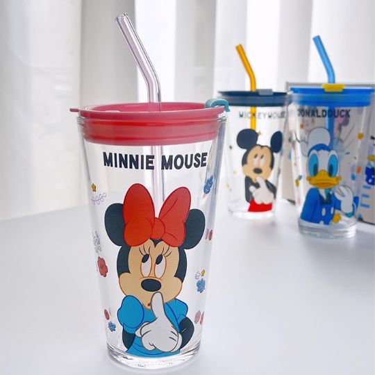 Mickey Mouse & Duck Glass Cup
