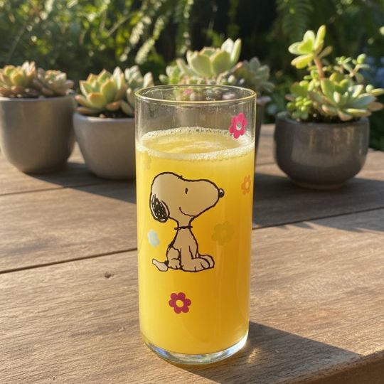 Snoopy Glass With Straw