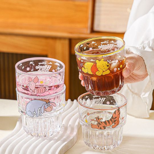 Pooh Family Glass