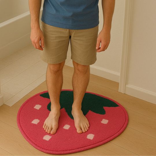 Strawberry Shape Bathroom Rug