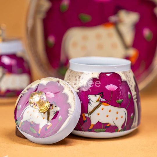 Pichwai Dry Fruit Jar Set