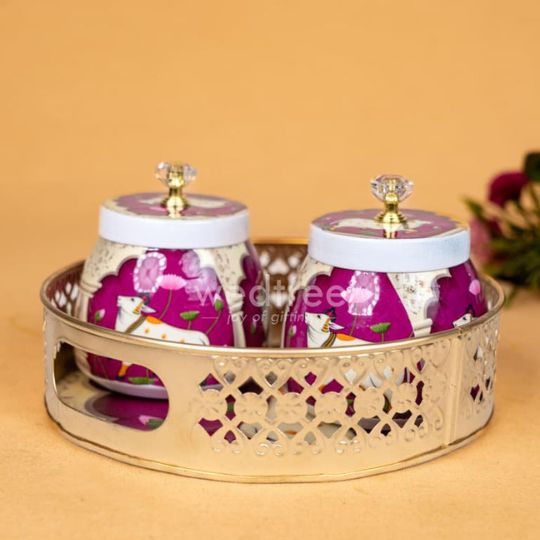 Pichwai Dry Fruit Jar Set