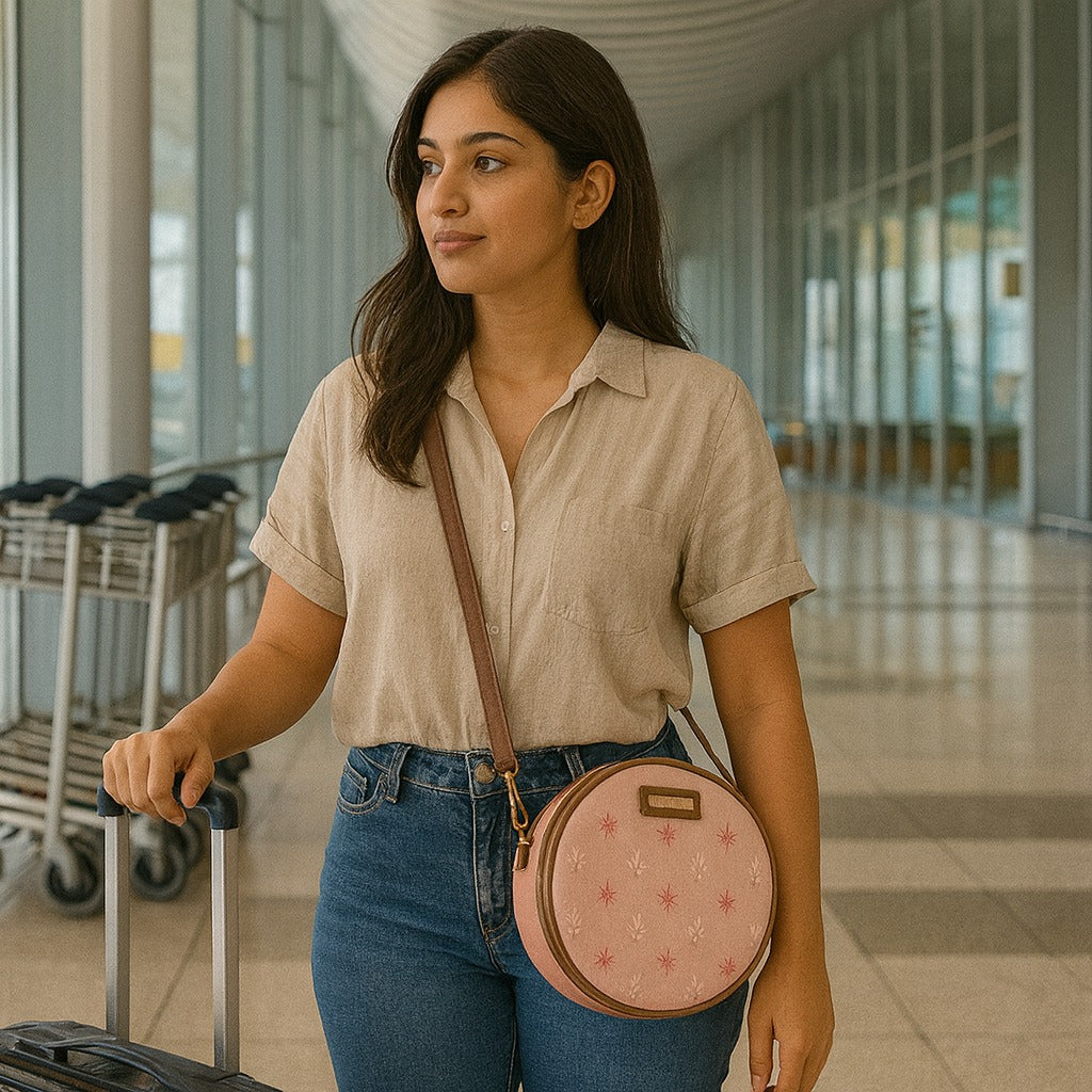 Round Floral Crossbody Bag