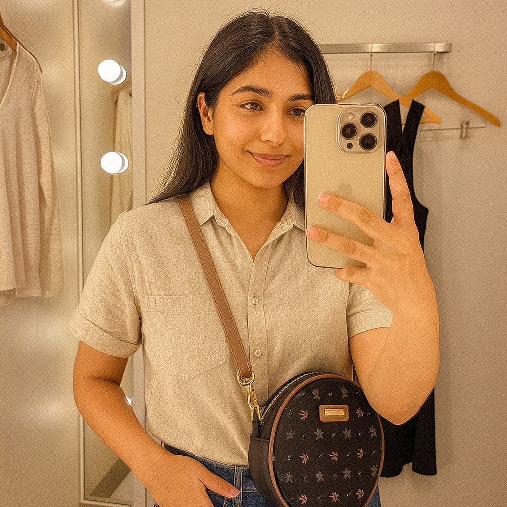 Round Floral Crossbody Bag